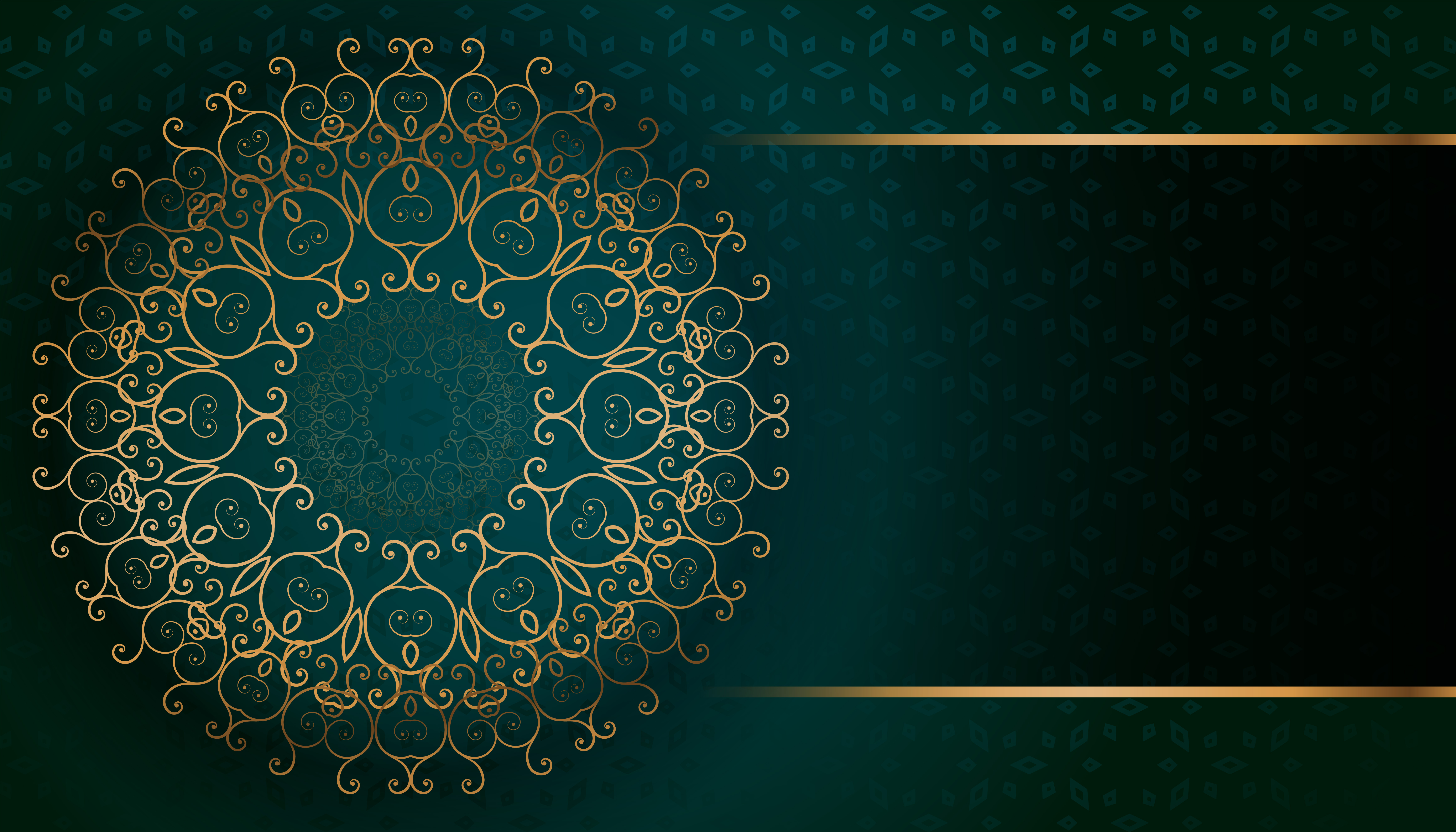 golden arabesque arabis style islamic pattern background